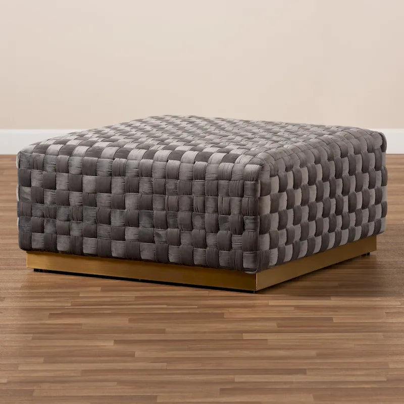 Noah Luxe and Glam Square Cocktail Ottoman