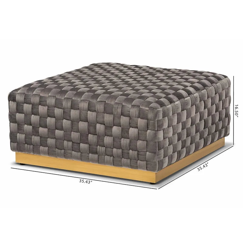 Noah Luxe and Glam Square Cocktail Ottoman