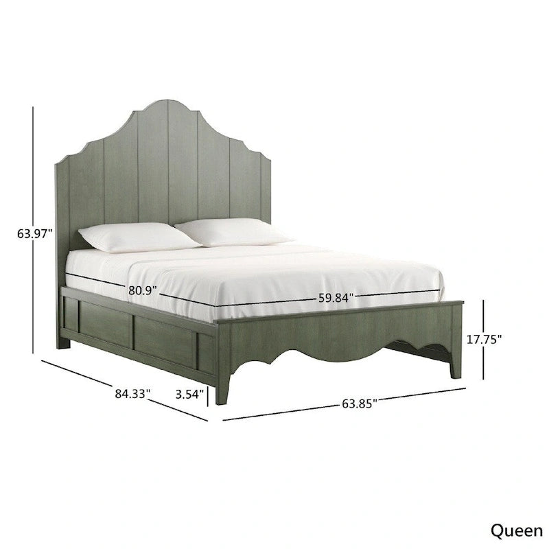 Ediline Antique-finish Scalloped Panel Bed by iNSPIRE Q Classic