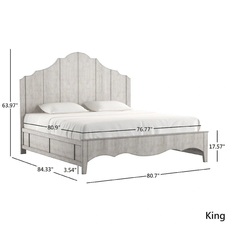 Ediline Antique-finish Scalloped Panel Bed by iNSPIRE Q Classic