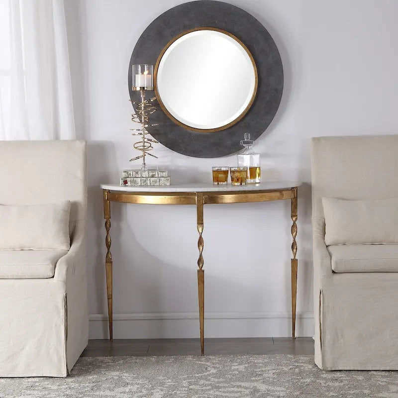 Uttermost Imelda Gold Demilune Console Table