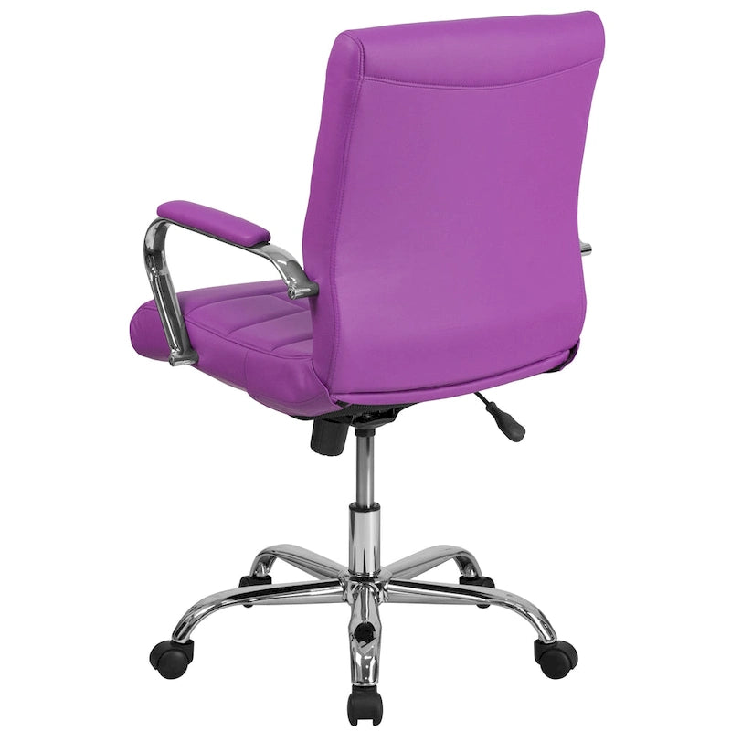 Mid-back Chrome/Vinyl Executive Swivel Office Chair