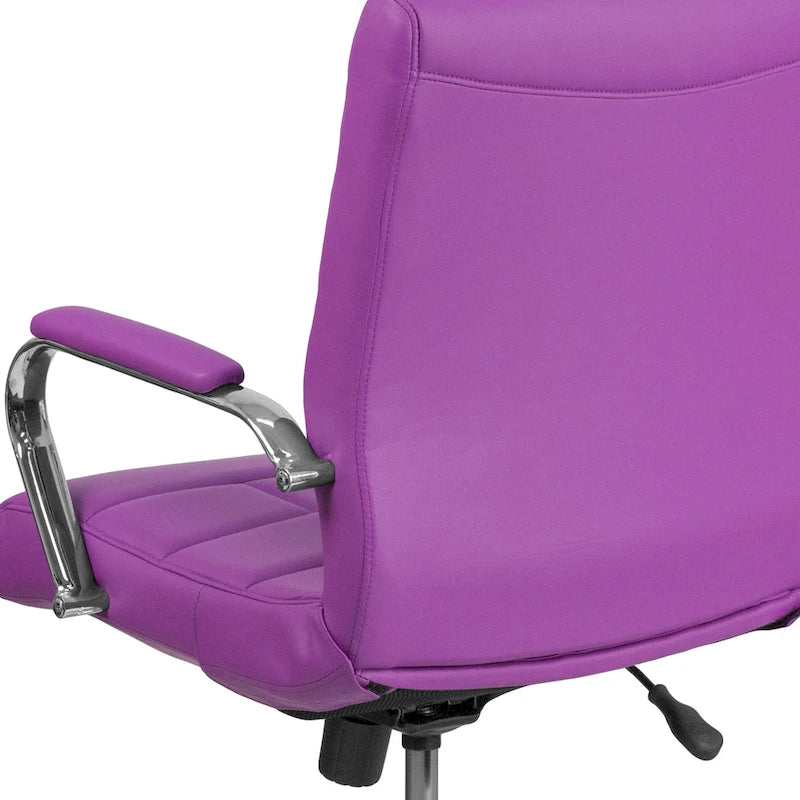 Mid-back Chrome/Vinyl Executive Swivel Office Chair