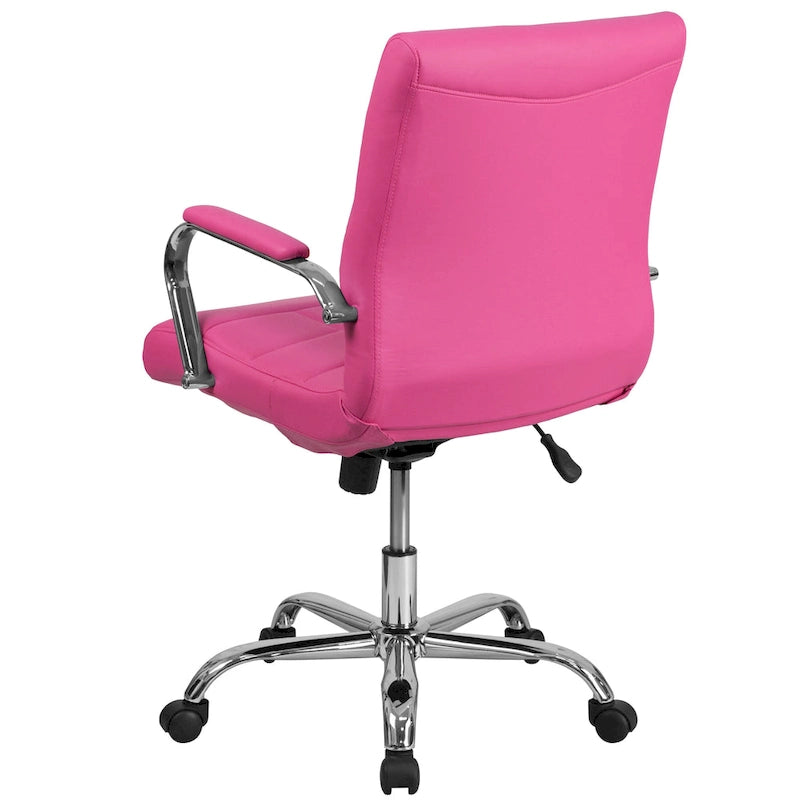 Mid-back Chrome/Vinyl Executive Swivel Office Chair