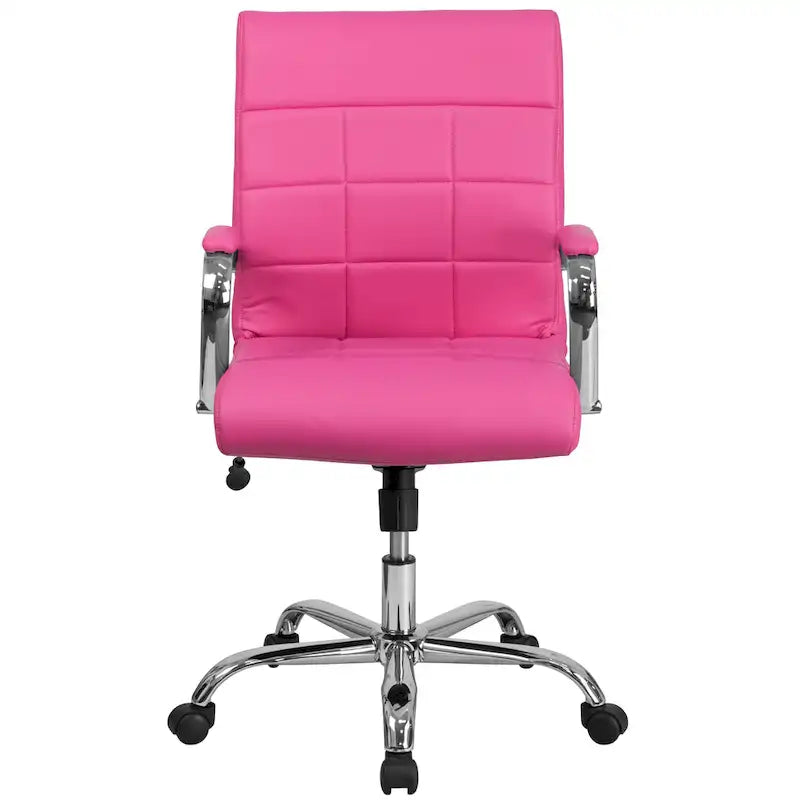 Mid-back Chrome/Vinyl Executive Swivel Office Chair