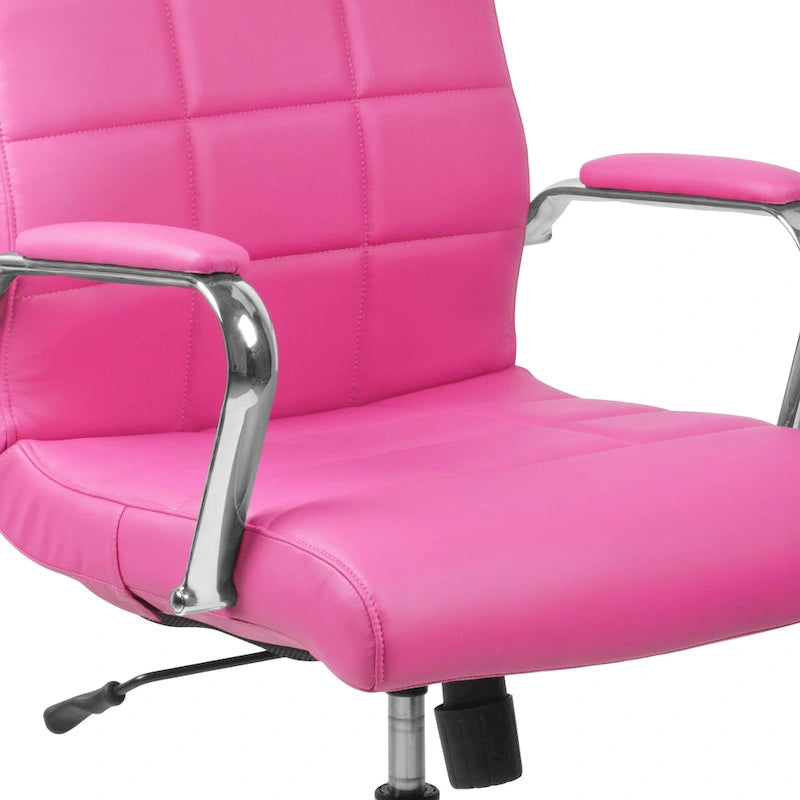 Mid-back Chrome/Vinyl Executive Swivel Office Chair