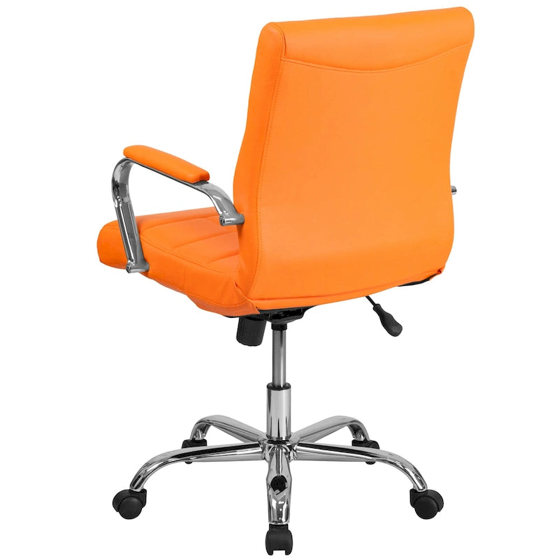 Mid-back Chrome/Vinyl Executive Swivel Office Chair