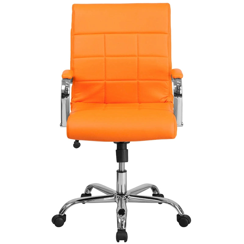 Mid-back Chrome/Vinyl Executive Swivel Office Chair
