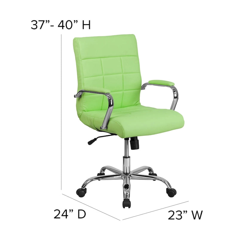 Mid-back Chrome/Vinyl Executive Swivel Office Chair