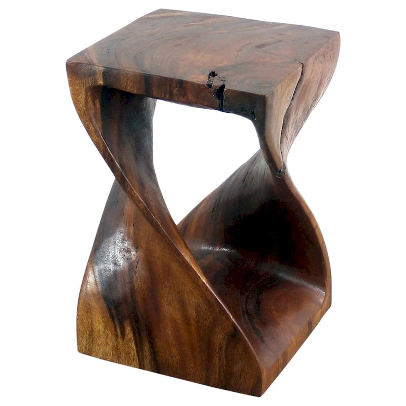 Haussmann Original Wood Twist Stool 12 X 12 X 18 In High Walnut Oil - 12 x 12 x 18