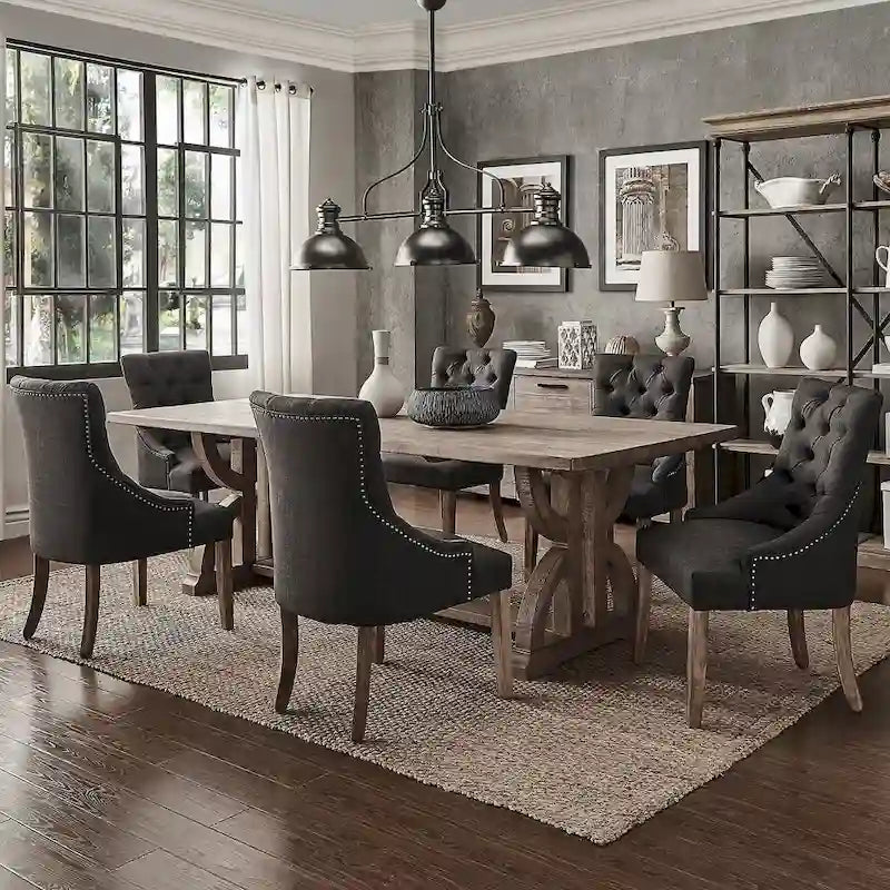 Paloma Farmhouse Reclaimed Wood 7-Piece Dining Set by iNSPIRE Q Artisan