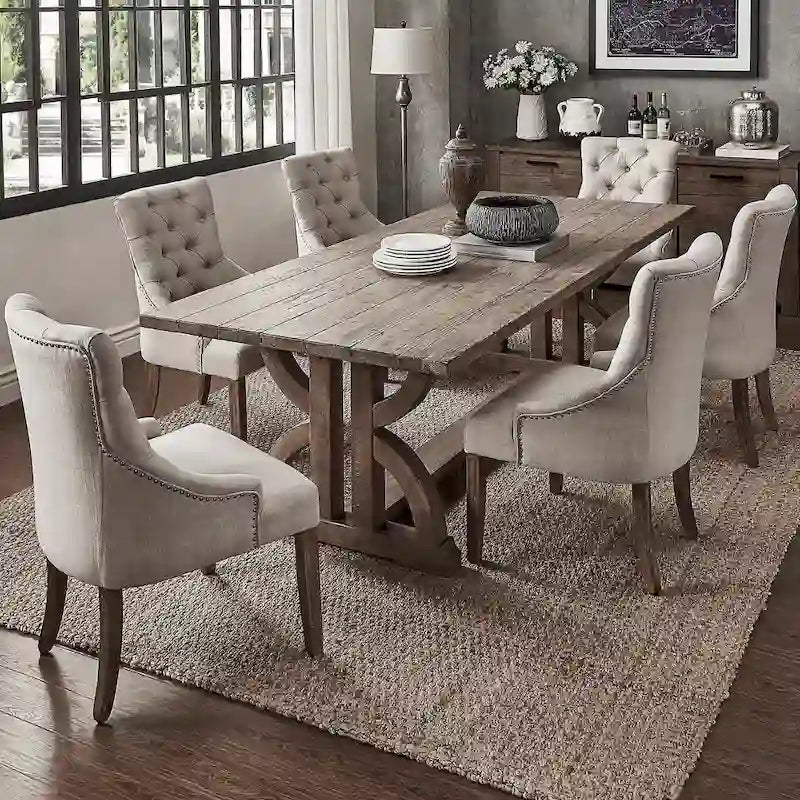 Paloma Farmhouse Reclaimed Wood 7-Piece Dining Set by iNSPIRE Q Artisan