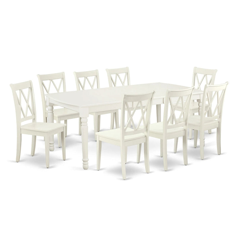 East West Furniture Dining Table Set- a Rectangle Kitchen Table and Dinette Chairs, Linen White(Pieces Option)