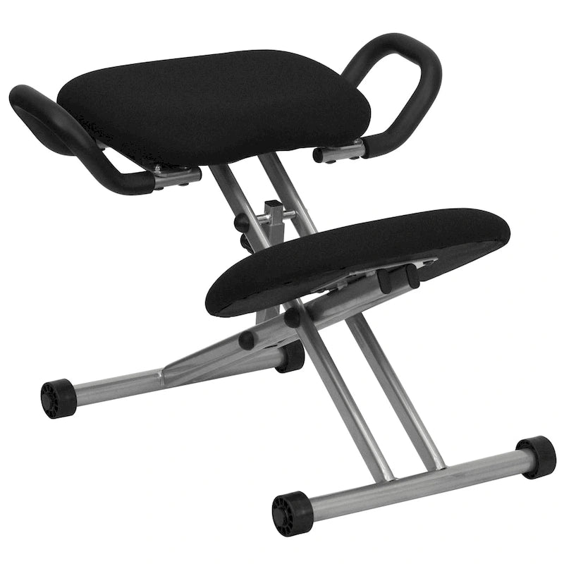 Ergonomic Kneeling Office Chair with Handles in Fabric
