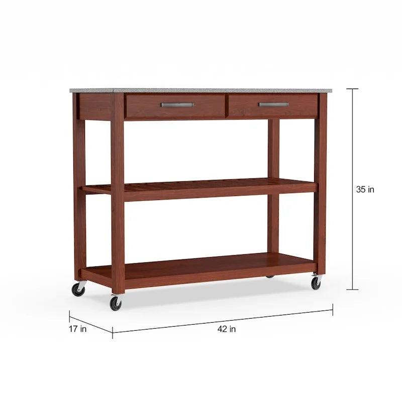 Crosley Solid Granite Top Kitchen Cart/ Island - 17d x 43w x 35h
