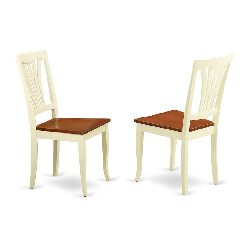 East West Furniture Dining Room Table Set Includes an Oval Table with Butterfly Leaf and 4 Dining Chairs, Buttermilk & Cherry