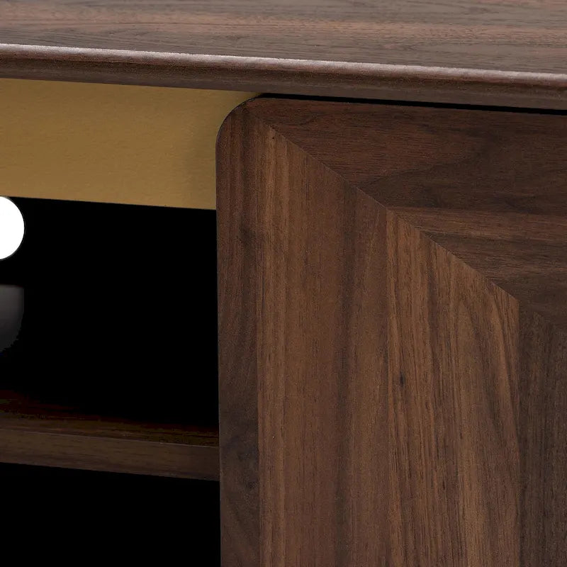 Graceland Mid-Century Modern Transitional Walnut Brown Finished Wood 2-Door TV Stand