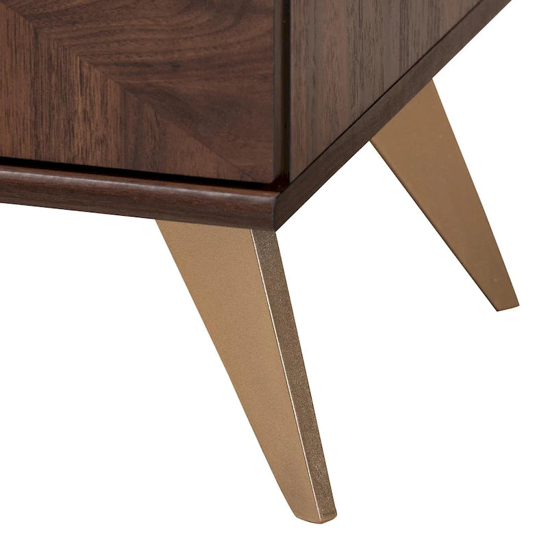 Graceland Mid-Century Modern Transitional Walnut Brown Finished Wood 2-Door TV Stand