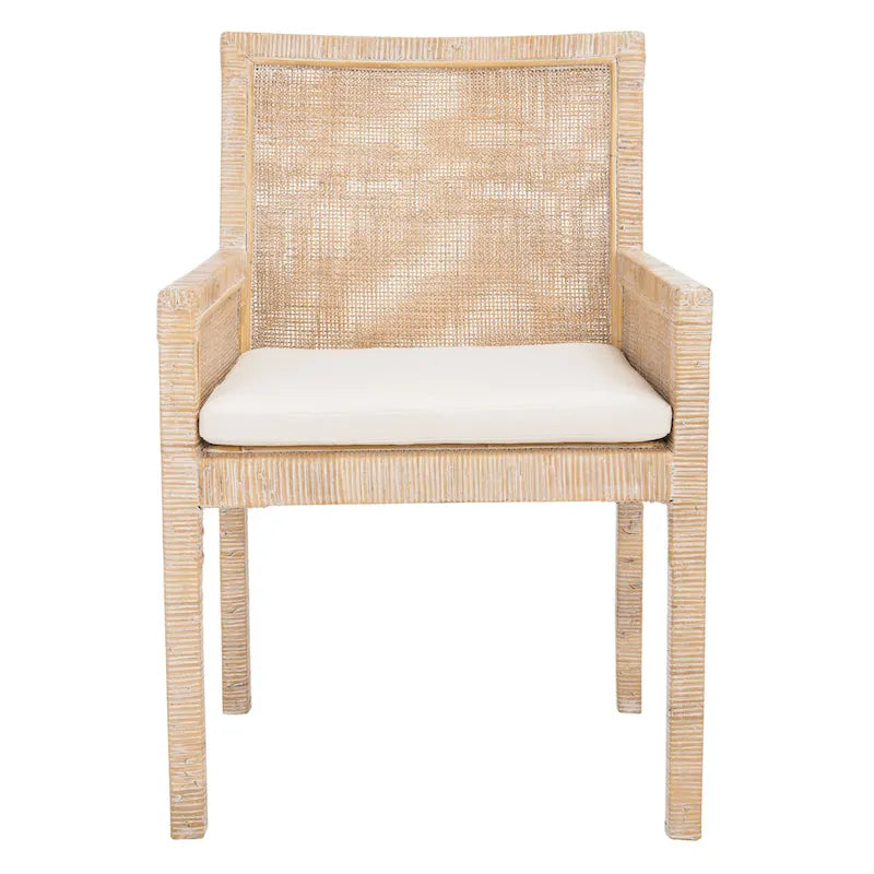 SAFAVIEH Almira Coastal Accent Chair with Cushion - 22.8 W x 22.4 L x 34.6 H - 23Wx22Dx35H