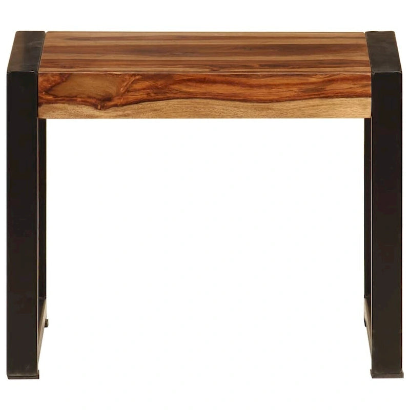 vidaXL Nesting Tables Set of 3, Sheesham Wood, Black Steel Frames