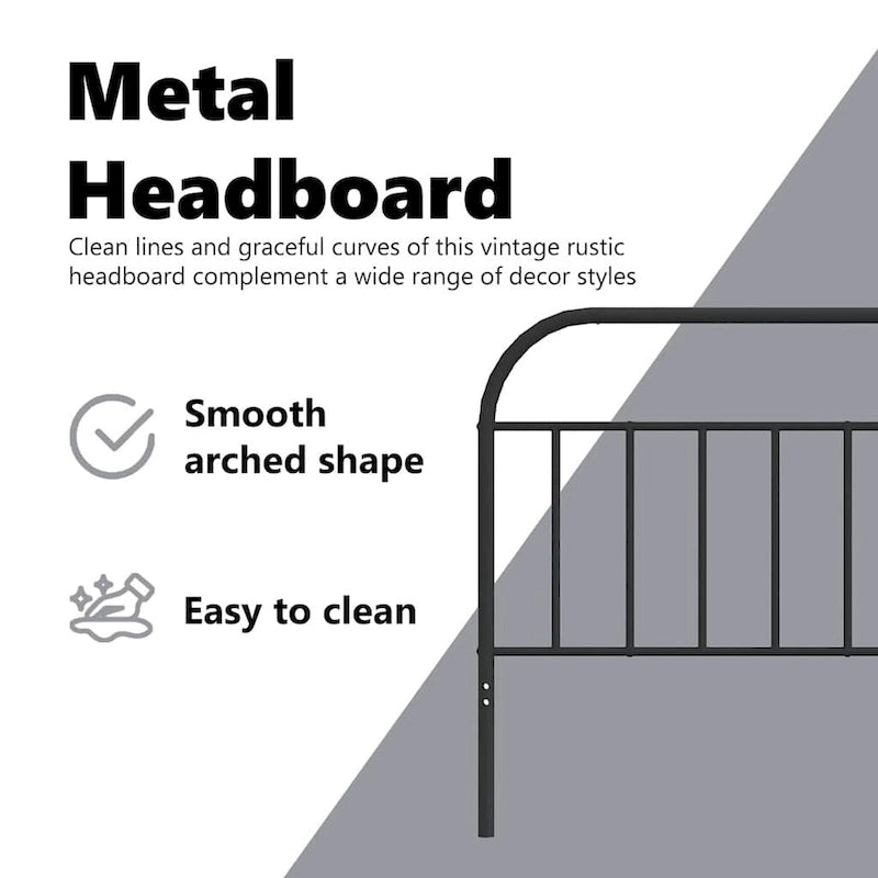 vidaXL 38.2 Inch Metal Headboard, Farmhouse Rustic Headboard Only