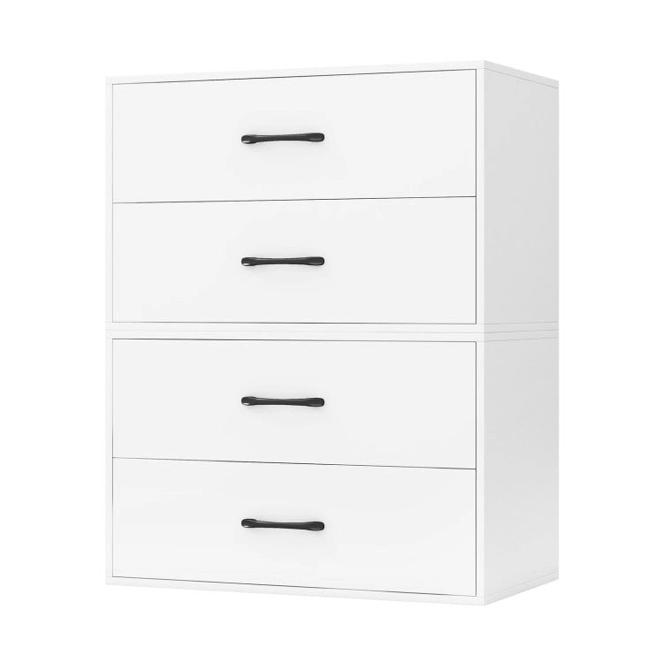 2-Drawer Stackable Horizontal Storage Cabinet Dresser Chest with Handles