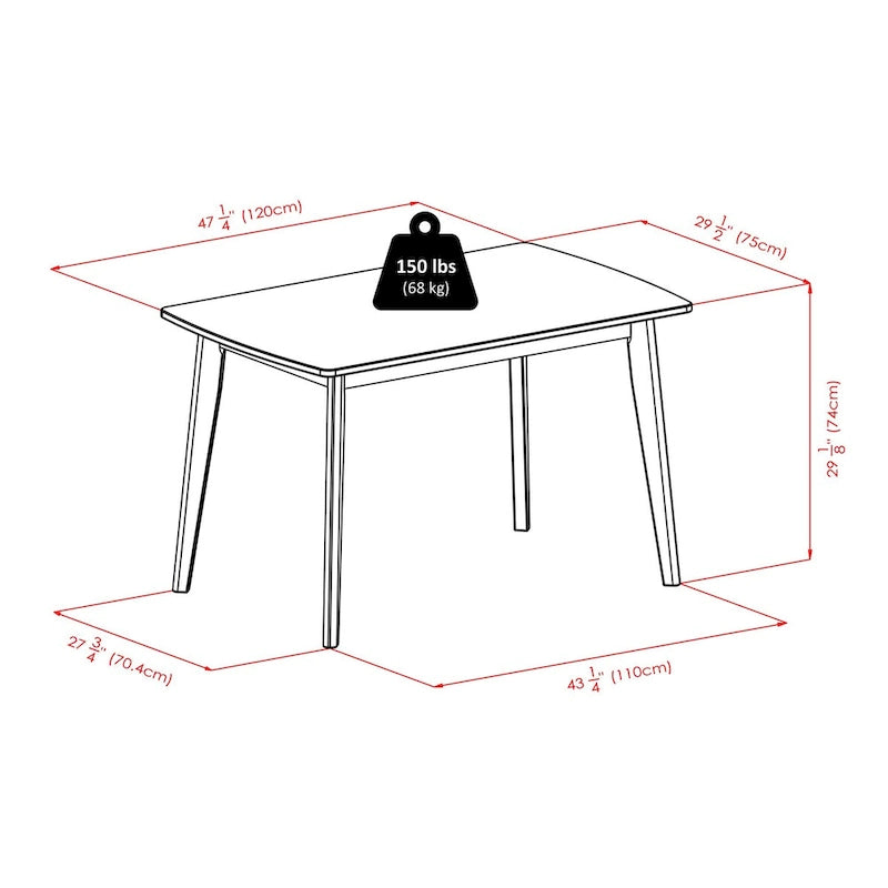 Shaye Dining Table with Slat-back Chairs