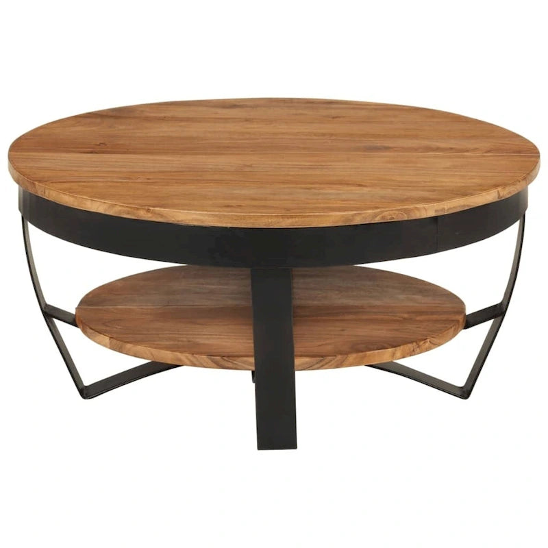 vidaXL Coffee Table 25.6x25.6x12.6 Solid Acacia Wood