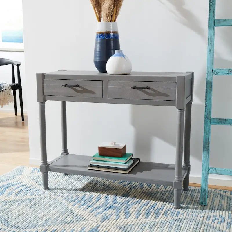 SAFAVIEH Phillis 2-Drawer Console Table - 35.5 W x 13 L x 29.5 H - 36Wx13Dx30H