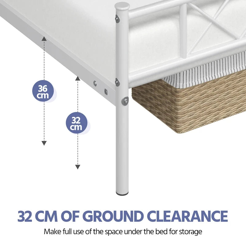 Yaheetech Metal Bed Frame Mattress Foundation with Slatted Bed Base