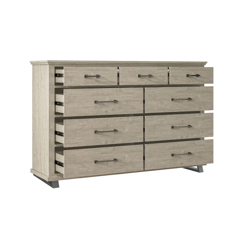 Farmhouse 4-Piece Bedroom Set - 2 Nightstand, 1 Chest and 1 Dresser