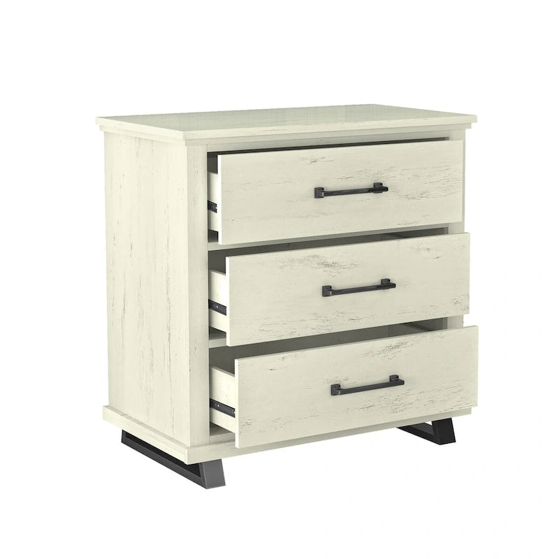 Farmhouse 4-Piece Bedroom Set - 2 Nightstand, 1 Chest and 1 Dresser