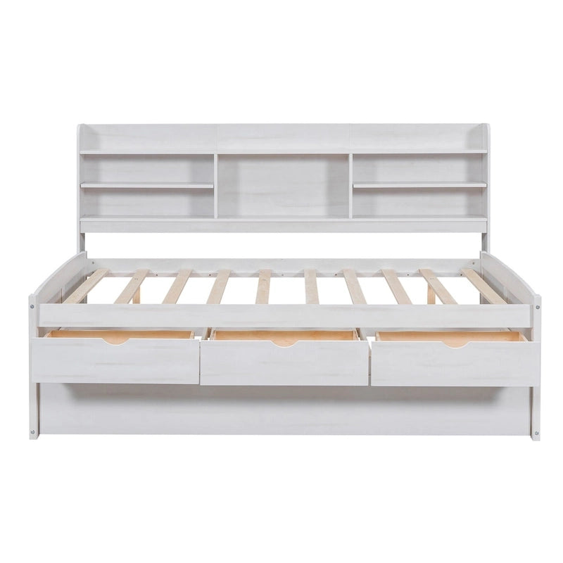 Full Size Wooden Captain Bed
