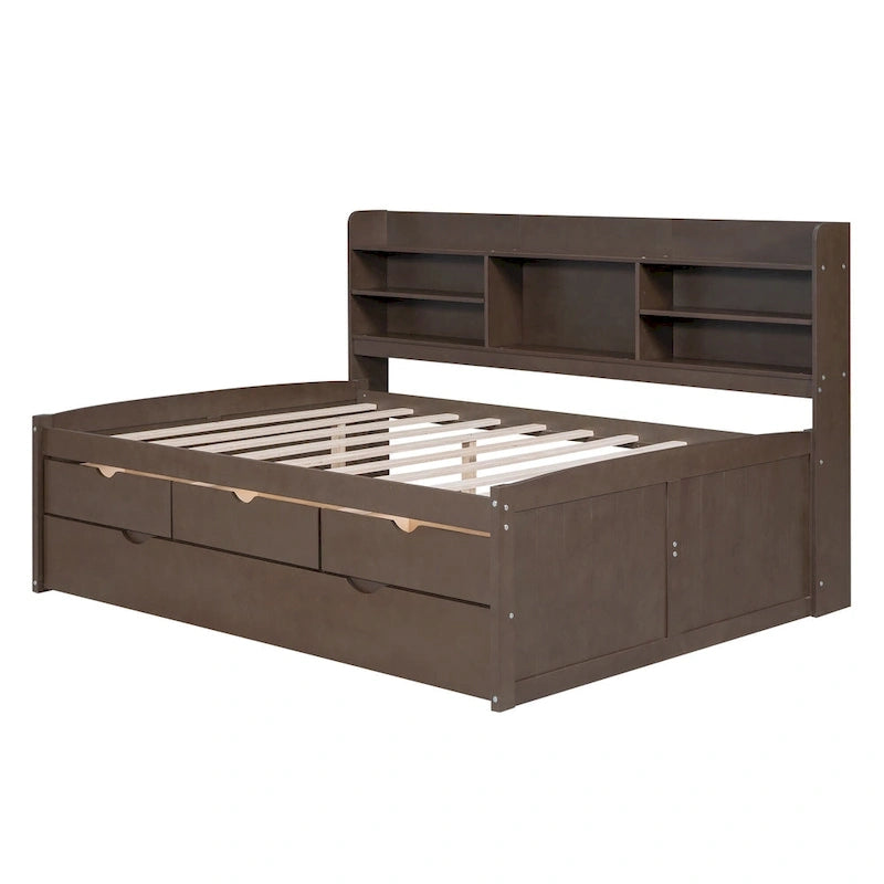 Full Size Wooden Captain Bed