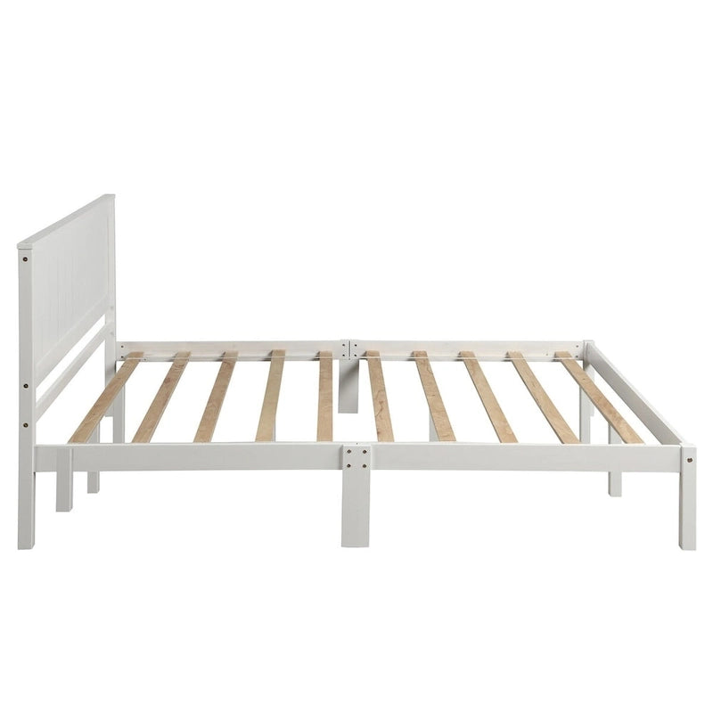 Platform Bed Frame with Headboard Wood Slat Support