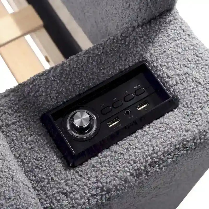 Twin Size UTeddy Fleece Daybed with Storage Armrests andTrundle