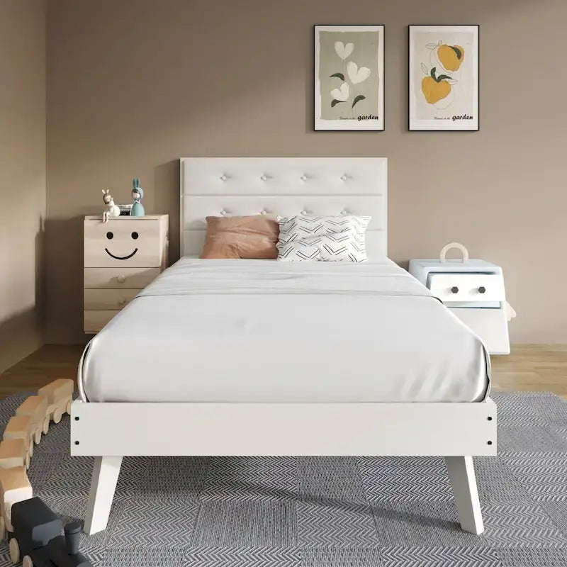 CraftPorch Mid-Century Wooden Platform Bed