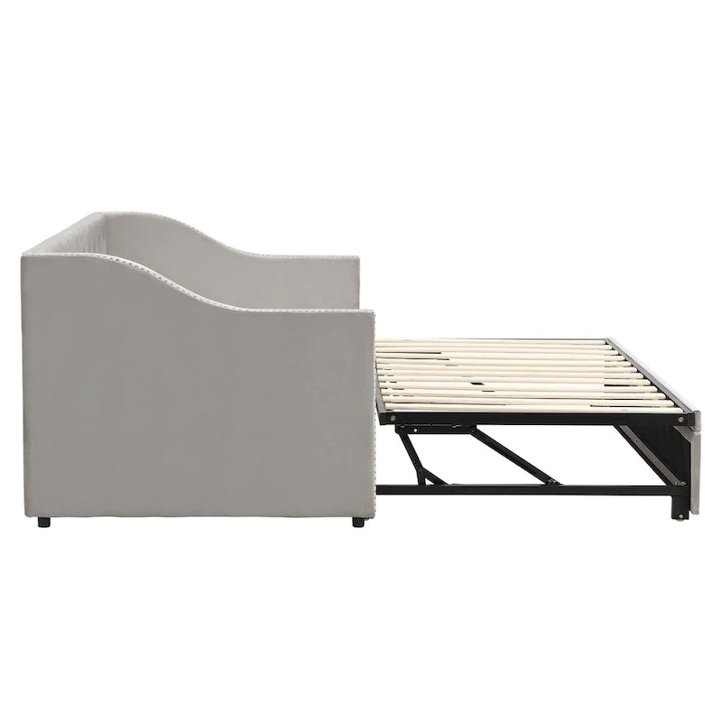 Twin Size Upholstered daybed with Pop Up Trundle