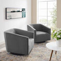 Twist Swivel Performance Velvet Upholstery Chair (Set of 2)