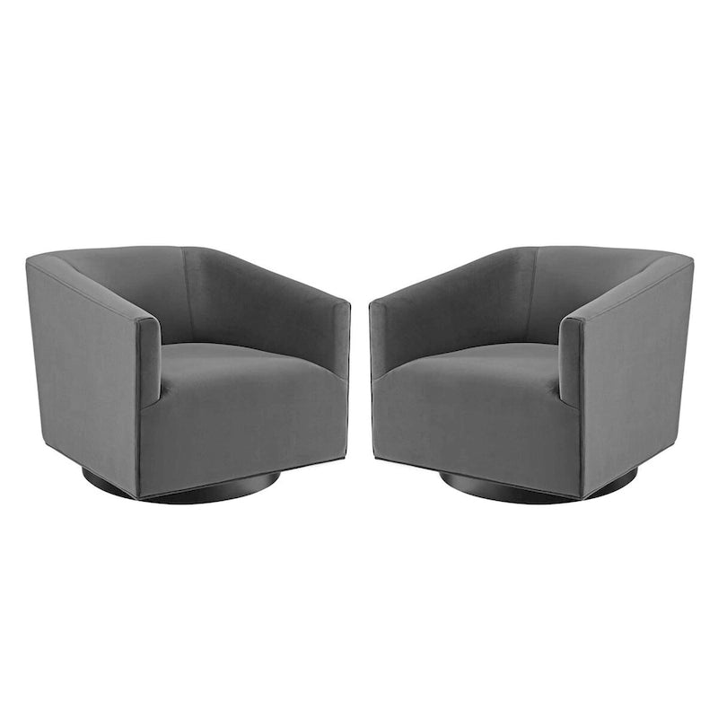 Twist Swivel Performance Velvet Upholstery Chair (Set of 2)