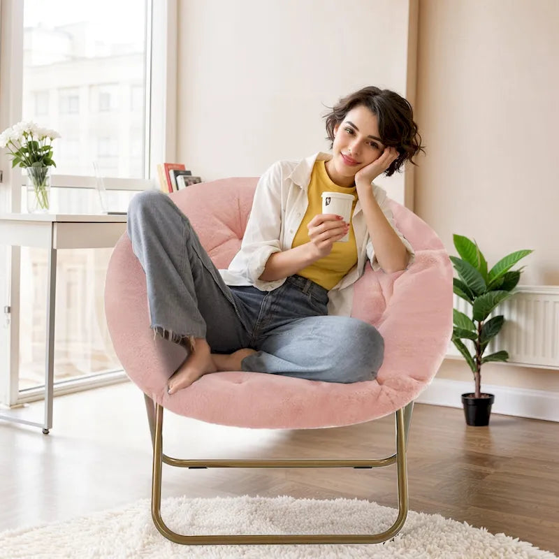 Comfy Linen Button Tufted Upholstered Accent Chair, Reading Armchair Sofa for Living Room, Bedroom
