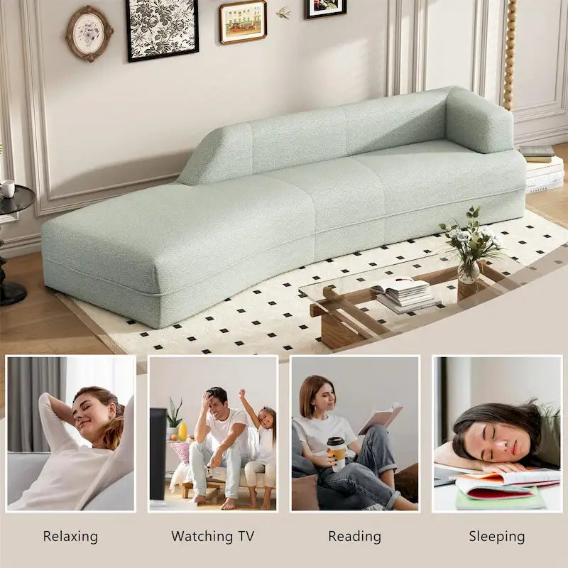 Curved Chaise Lounge Modern Indoor Sofa