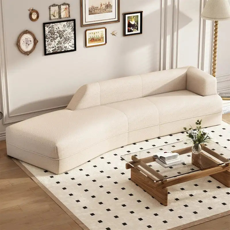 Curved Chaise Lounge Modern Indoor Sofa