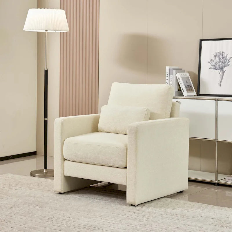 Modern Chenille Accent Chair Armchair for Living Room