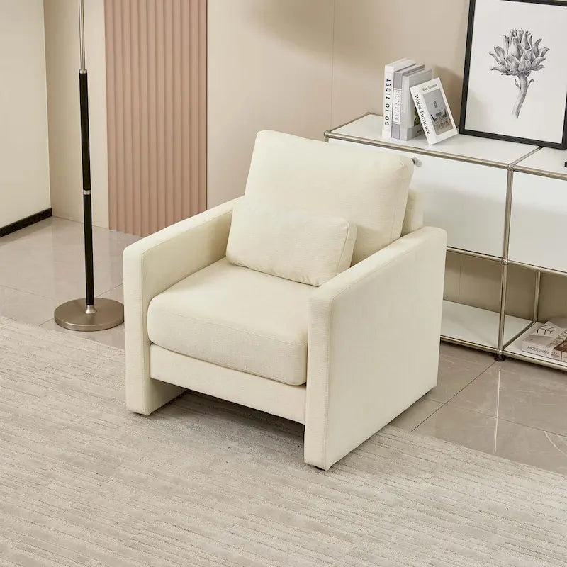 Modern Chenille Accent Chair Armchair for Living Room
