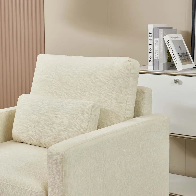 Modern Chenille Accent Chair Armchair for Living Room