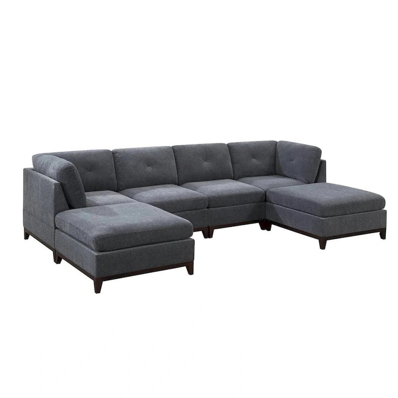 6 Piece Chenille Modular Setional Set