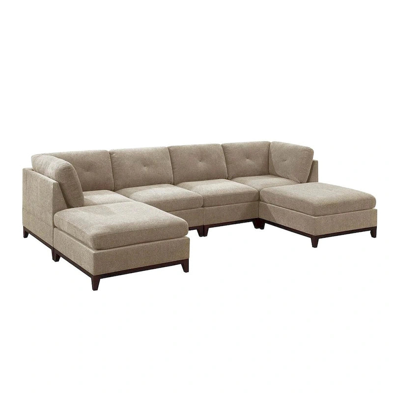 6 Piece Chenille Modular Setional Set