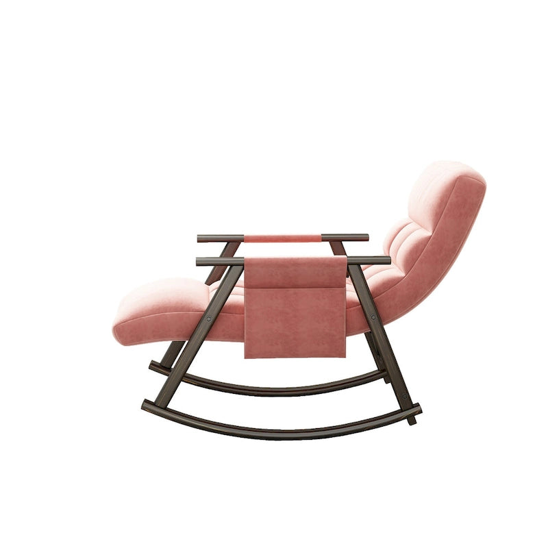 Velvet Rocking Chair With Foot Rest