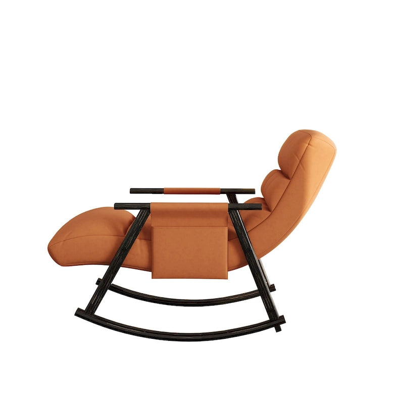 Velvet Rocking Chair With Foot Rest